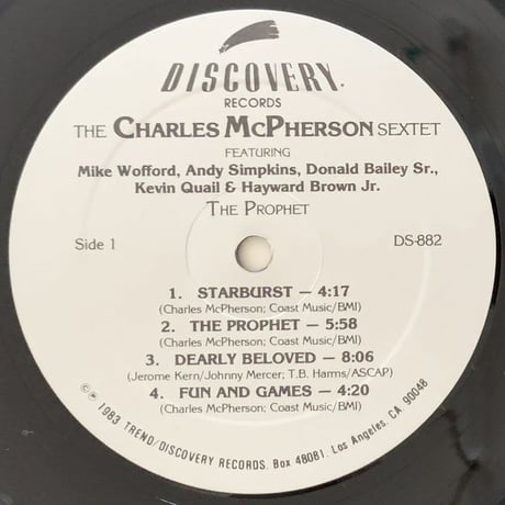 CHARLES McPHERSON - The Prophet (DISCOVERY DS-882)