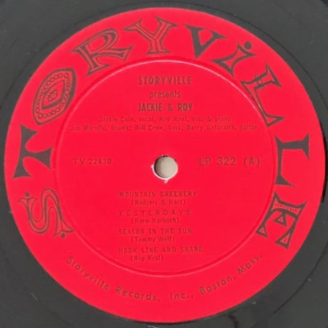 JACKIE and ROY - Storyville Presents (STORYVILLE LP322)