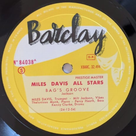 MILES DAVIS - Miles Davis All Stars (BARCLAY 84038)