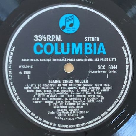 ELAINE DELMAR - Elaine Delmar (COLUMBIA SCX6044)