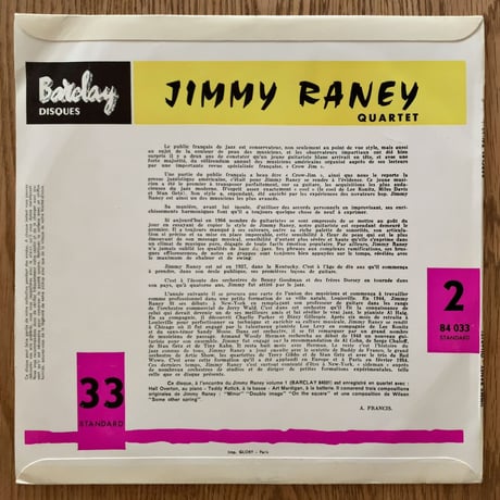 JIMMY RANEY - Jimmy Raney Quartet (BARCLAY N84033)