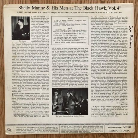 SHELLY MANNE - At The Black Hawk Vol.4 (CONTEMPORARY M3580)