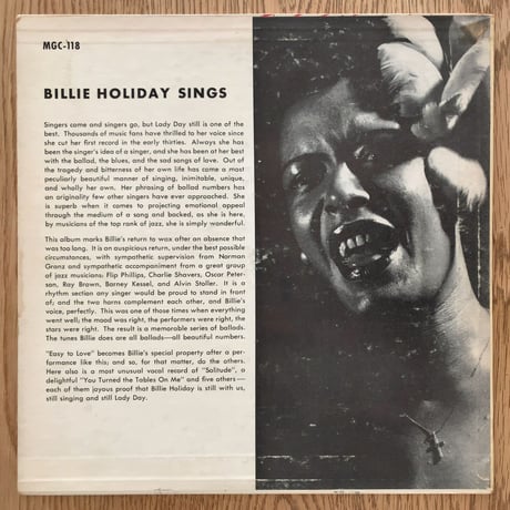BILLIE HOLIDAY - Billie Holiday (CLEF MGC-118)