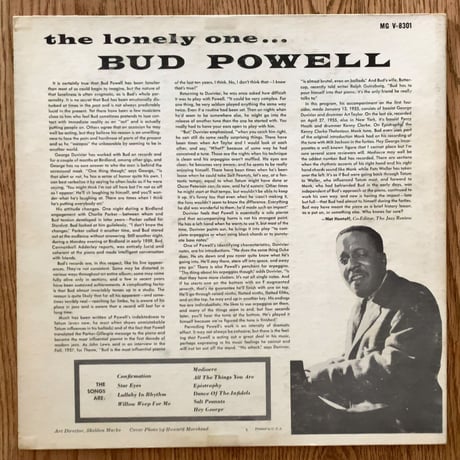 BUD POWELL - The Lonely One (VERVE MGV-8301)