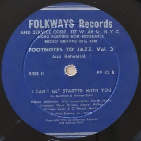 MARY LOU WILLIAMS - Rehearsal Vol.1 (FOLKWAYS FP32)