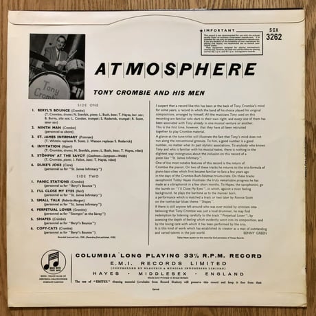 TONY CROMBIE - Atmosphere (COLUMBIA SCX3262)