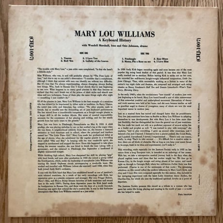 MARY LOU WILLIAMS - The Art Of (CONCERT HALL CHJ-1007)