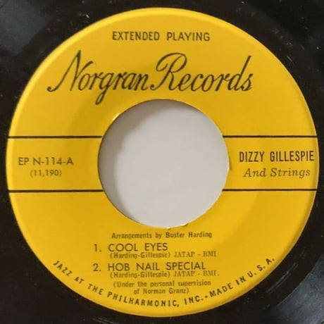 DIZZY GILLESPIE - and Strings #1 & #2 (NORGRAN EPN-114/115) 7inch EP*2