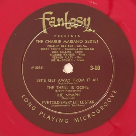 CHARLIE MARIANO - The Charlie Mariano Sextet (FANTASY 3-10)