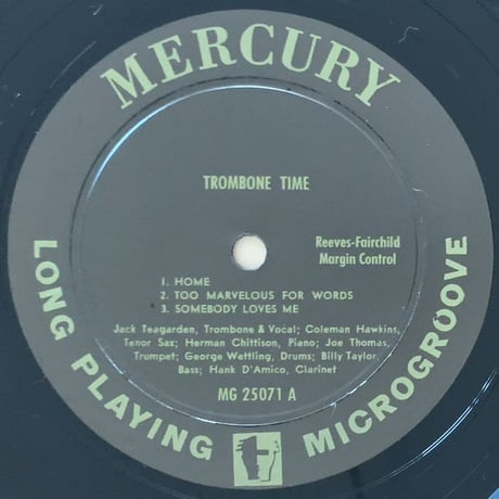 JACK TEAGARDEN, VIC DICKENSON - Trombone Time (MERCURY MG25071)
