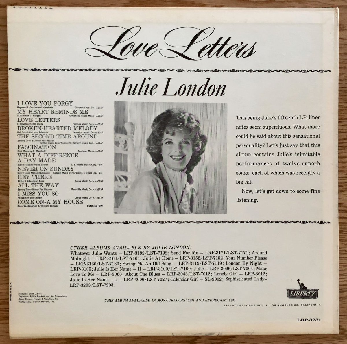 稀少UKオリジナルMonoジュリーロンドンLove Lettersレコード