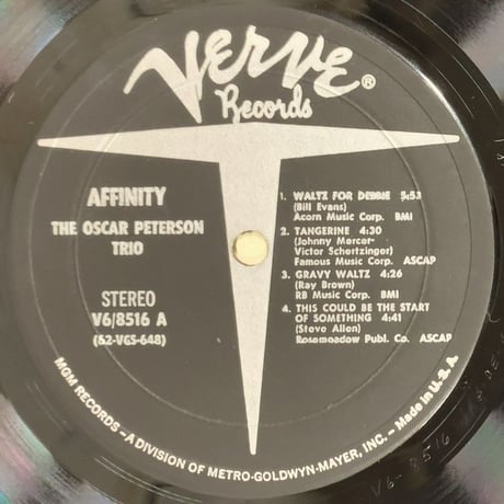 OSCAR PETERSON - Affinity (VERVE V6/8516)