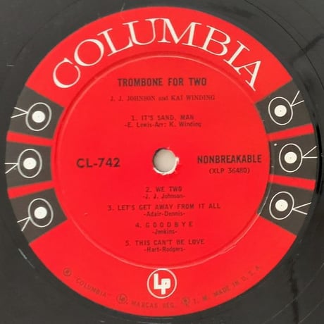 J.J. JOHNSON & KAI WINDING - Trombone for Two (COLUMBIA CL742)