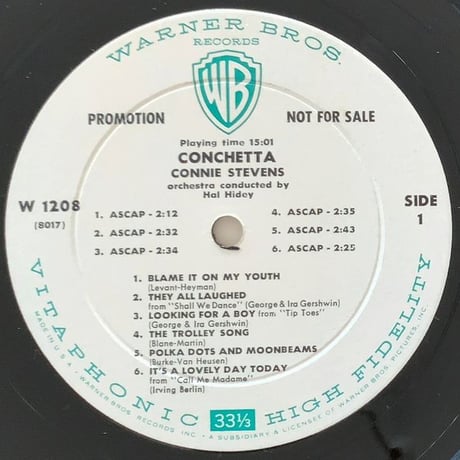 CONNIE STEVENS - Conchetta (WARNER BROS. W1208)
