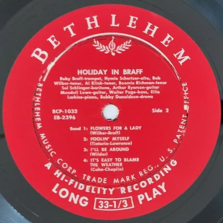 RUBY BRAFF - Holiday in Braff (BETHLEHEM BCP1032)