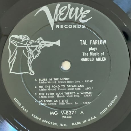 TAL FARLOW - Plays The Music Of Harold Arlen (VERVE MGV-8371)