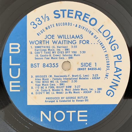 JOE WILLIAMS - Worth Waiting For (BLUE NOTE BST84355)