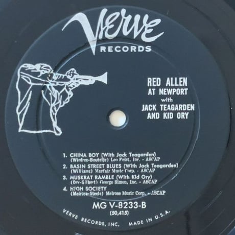 RED ALLEN, KID ORY & JACK TEAGARDEN - at Newport (VERVE MGV-8233)