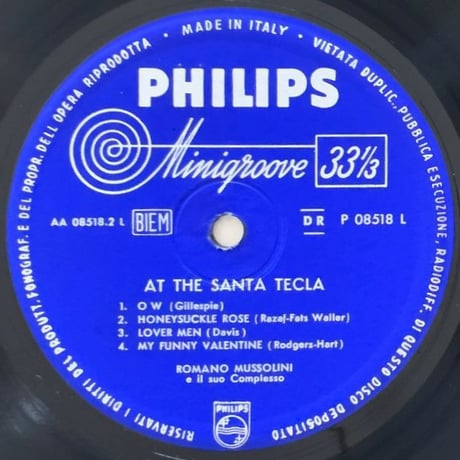 ROMANO MUSSOLINI at The Santa Tecla (PHILIPS P083518L)