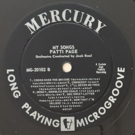 PATTI PAGE - This is My Song (MERCURY MG20102)