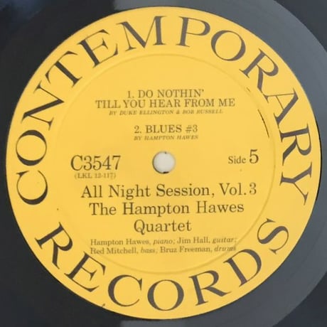 HAMPTON HAWS - All Night Session, Vol.3 (CONTEMPORARY C3547)