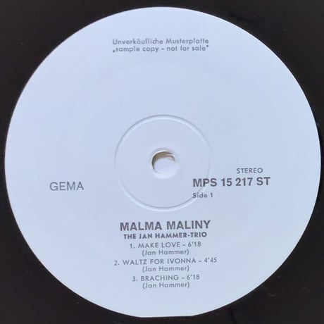 JAN HAMMER - Malma Maliny (MPS MPS15217ST)