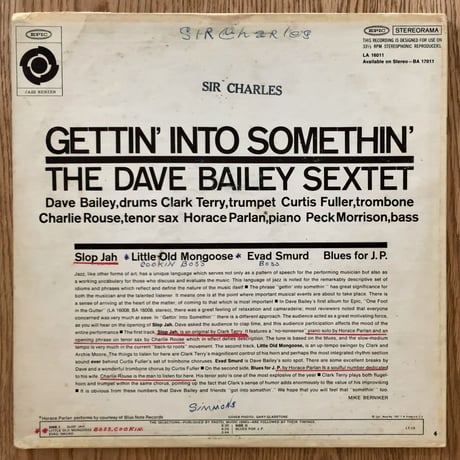 DAVE BAILEY - Getting' Into Somethin' (EPIC LA16011)