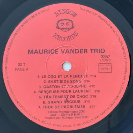 MAURICE VANDER - Maurice Vander Trio (BINGOW DKB3357)
