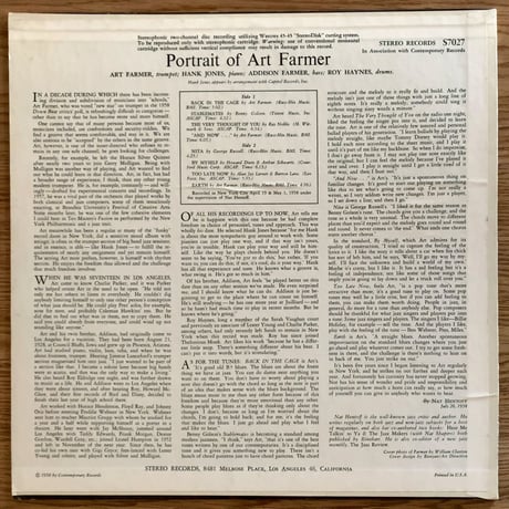 ART FARMER - Portrait Of (STEREO RECORDS S7027)