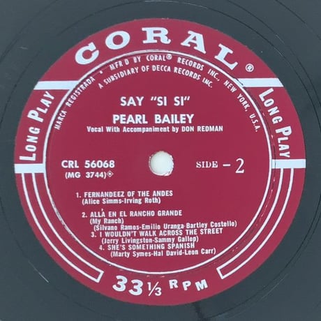 PEARL BAILEY - Say Si-Si (CORAL CRL56068)