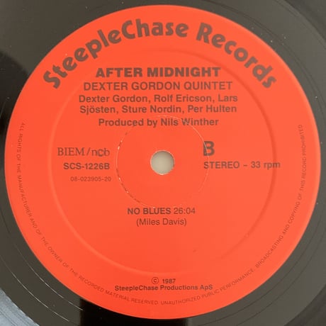 DEXTER GORDON - After Midnight (STEEPLE CHASE SCS1226)