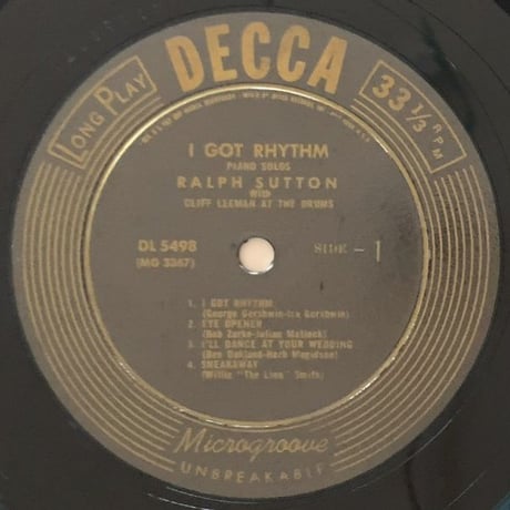 RALPH SUTTON - I Got Rhythm (DECCA DL5498)