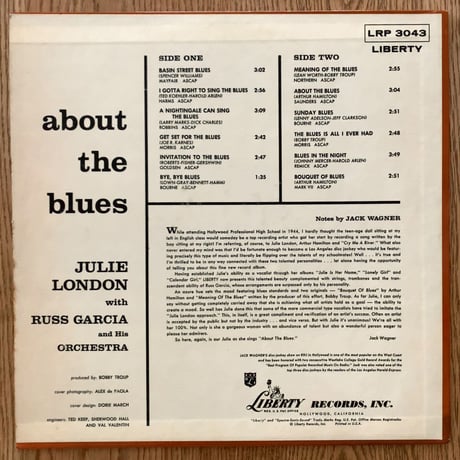 JULIE LONDON - About The Blues (LIBERTY LRP3043)