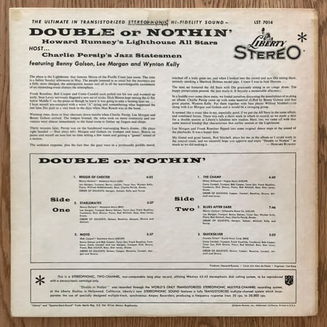 HOWARD RUMSEY - Double or Nothin' (LIBERTY LST7014)
