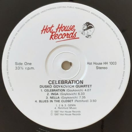 DUSKO GOYKOVICH - Celebration (HOT HOUSE HH1003)