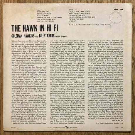 COLEMAN HAWKINS - The Hawk in Hi Fi (RCA VICTOR LPM1281)