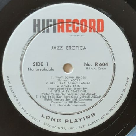 RICHIE KAMUCA - Jazz Erotica (HIFI RECORD R604)