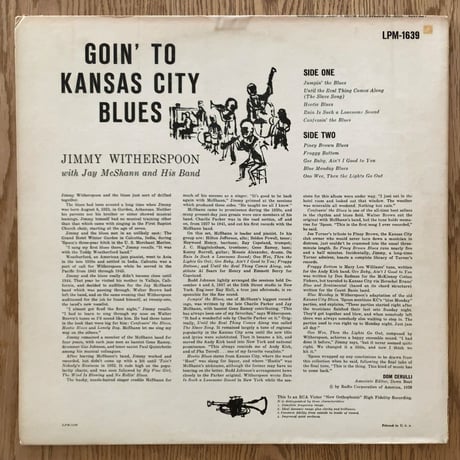 JIMMY WITHERSPOON - Goin' to Kansas City Blues (RCA VICTOR LPM1639)