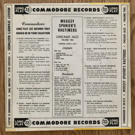 MUGGSY SPANIER - Chicago Jazz Volume Two (COMMODORE FL20,012)