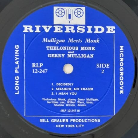 THELONIOUS MONK - Mulligan Meets Monk (RIVERSIDE RLP12-247)