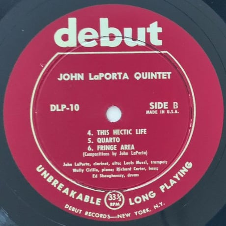 JOHN LaPORTA - The John LaPorta Quintet (DEBUT DLP-10)