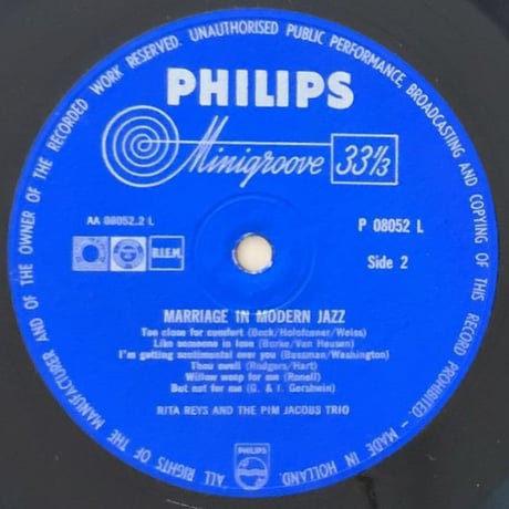RITA REYS - Marriage in Modern Jazz (PHILIPS P08052L)