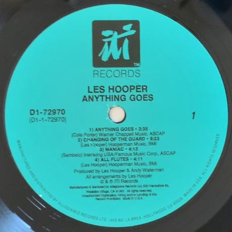 LES HOOPER - Anything Goes (INI RECORDS D1-72970)