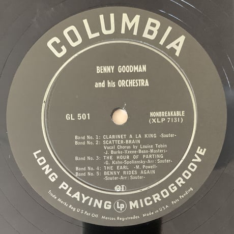 BENNY GOODMAN - And His Orchestra (COLUMBIA GL501)
