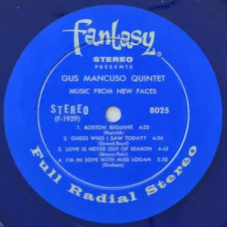 GUS MANCUSO - Music From New Faces (FANTASY 8022)