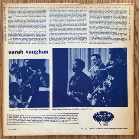 SARAHA VAUGHAN - with Clifford Brown (EMARCY MG36004)