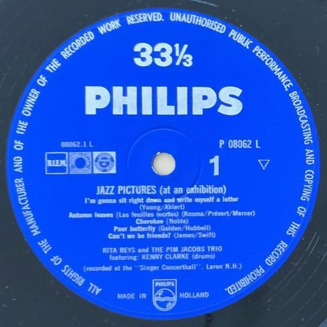 RITA REYS - Jazz Pictures (PHILIPS P08062L)