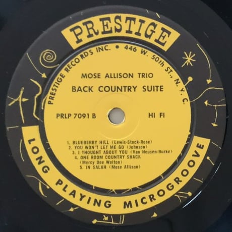 MOSE ALLISON - Back Country Suite (PRESTIGE PRLP7091)