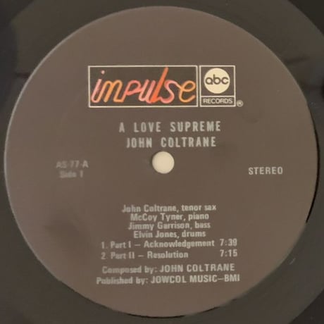 JOHN COLTRANE - a Love Supreme (impulse! AS-77) Re