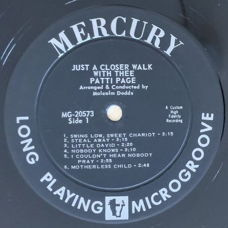 PATTI PAGE - Just a Closer Walk with Thee (MERCURY MG20573)